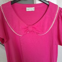 Дамска лятна блуза Giocco къс ръкав и яка , снимка 5 - Блузи с дълъг ръкав и пуловери - 41717302