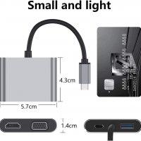 USB C хъб Multiport Adapter, 4К HDMI, VGA, USB 3.0, PD 87W, алуминиев, снимка 6 - Други - 40214391