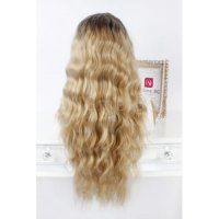 Дълга руса на вълни лейс фронт перука Селин, снимка 4 - Аксесоари за коса - 35784665