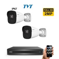 Full-HD TVT комплект за видеонаблюдение Висококачествено изображение, дори и в нощен режим, снимка 1 - Комплекти за видеонаблюдение - 41058711