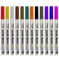Акрилни маркери 12 цвята, За всякакви повърхности, Дрехи, обувки и др., снимка 8 - Рисуване и оцветяване - 41375260