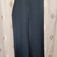 Bershka M Черен широк панталон с цепка до талията, снимка 3 - Панталони - 42265726