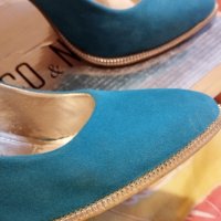 Сини дамски обувки на ток, снимка 2 - Дамски обувки на ток - 41364439