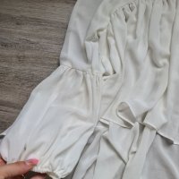 Бяла изчистена ефирна риза / туника / блуза, снимка 3 - Блузи с дълъг ръкав и пуловери - 41477575