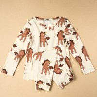 детска пижама комплект Mini Rodini на еднорози 92 2-3 98 3-4 104 4-5 110 5-6, снимка 1 - Детски пижами - 35923892