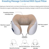 Висококачествен акумулаторен масажор за врат с мемори пяна U-Shaped Massage Pillow , снимка 5 - Масажори - 42715152
