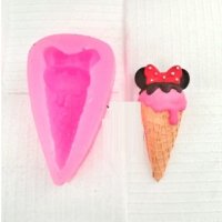 Фуния фунийка сладолед с панделка Мини Маус силиконов молд форма фондан гипс , снимка 1 - Форми - 41126475