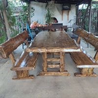 Масивна дървена маса, снимка 7 - Градински мебели, декорация  - 40849162