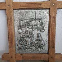 Стара немска релефна и гравирана оловно цинкова картина, снимка 1 - Картини - 33778820