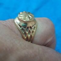  златен пръстен 14кт ръчна изработка, снимка 5 - Пръстени - 34660527