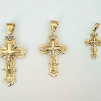 Златни плътни кръстове 14К, снимка 1 - Колиета, медальони, синджири - 39213250