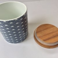 Кутия за чай от порцелан с бамбуков капак, снимка 9 - Кутии за съхранение - 40954000