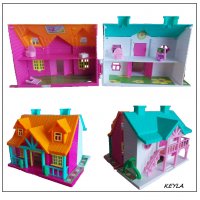 Двустранна къща за кукли с веранда , снимка 1 - Кукли - 27045549