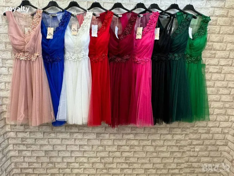 Рокля с тюл в бяло, снимка 1