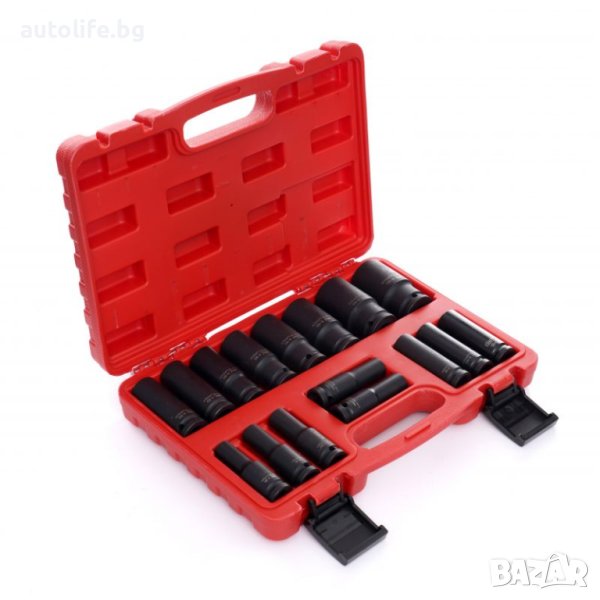 Комплект 16 бр. удължени ударни вложки 1/2'', 10-32 мм., снимка 1