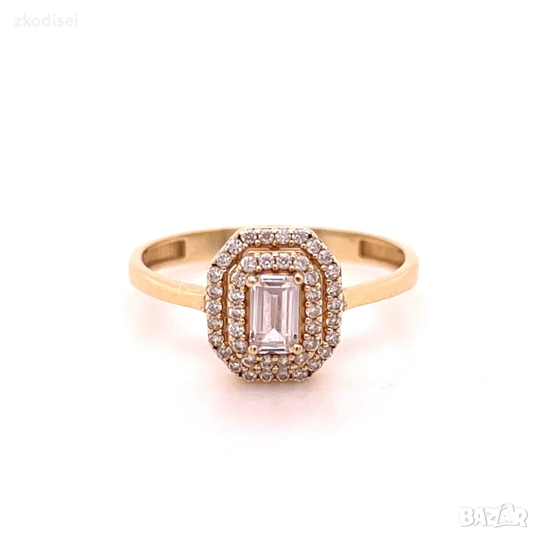 Златен дамски пръстен 1,58гр. размер:56 14кр. проба:585 модел:36342-1, снимка 1