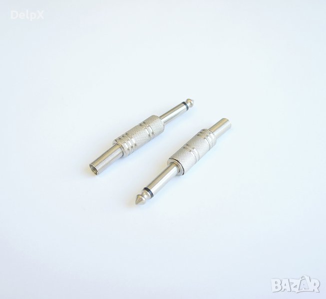 Букса за кабел метална MONO 6,3mm JACK(м), снимка 1