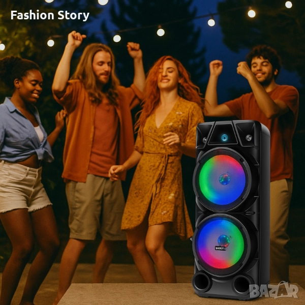 Парти тонколона - ZQS8210 LED Light Speaker, снимка 1
