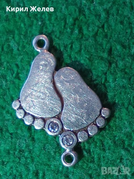 СРЕБЪРНИ КРАЧЕТА Фигурален АРТ МЕДАЛЬОН с 2 ФАСЕТИРАНИ ЦИРКОНЧЕТА ВИСОКА ПРОБА СРЕБРО 26049, снимка 1