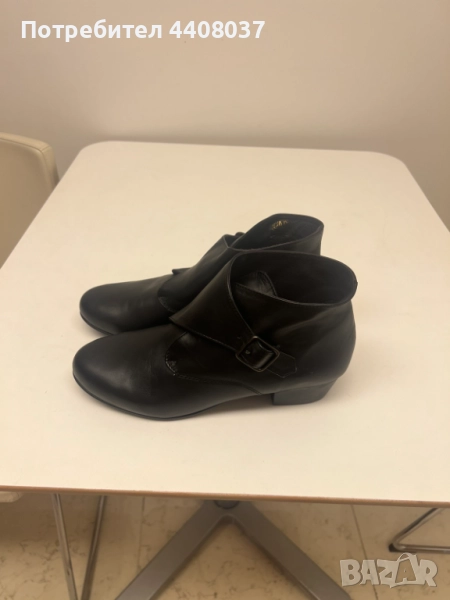 Черни Кожени Дамски Обувки - Чисто Нови, снимка 1