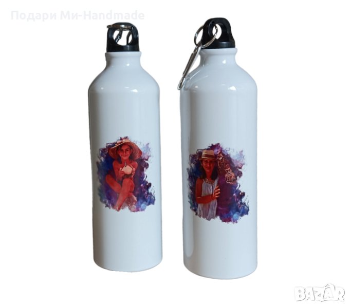 Туристическа бутилка за вода със снимка , снимка 1