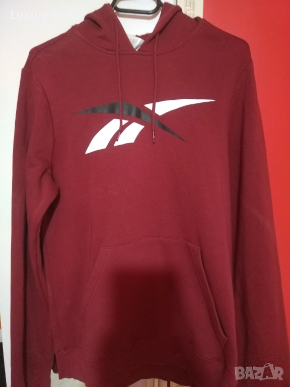 Суичър с качулка червен REEBOK, снимка 1