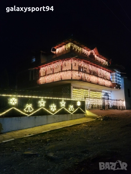 LED Топло бяла Светеща завеса 6метра х 60см с Флаш Ефект тип Висулка, снимка 1