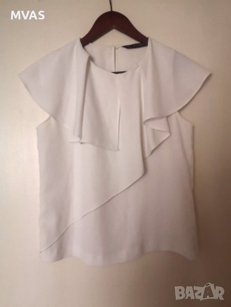 Нова Zara дамска лятна бяла официална блуза S размер, снимка 1