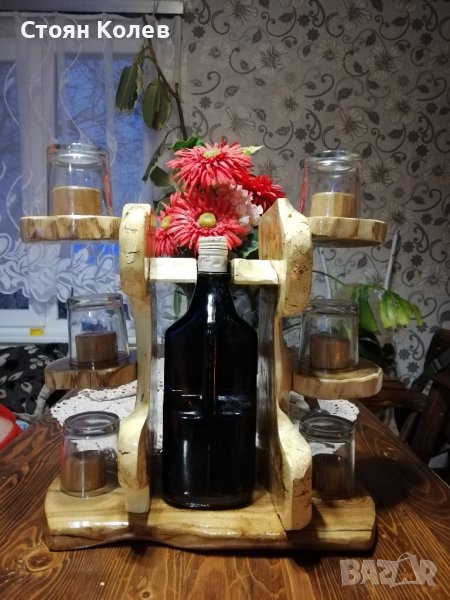 Стойка за бутилка и чаши , снимка 1