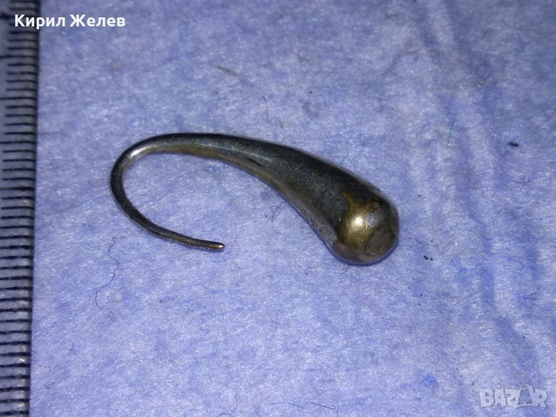 СТАРА КАПКОВИДНА МЕДНА ПОСРЕБРЕНА РЕТРО АРТ ОБЕЦА РЪЧНА ИЗРАБОТКА 71231, снимка 1