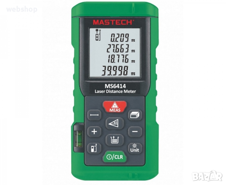 Лазерен дистанциометър MASTECH MS6414 за измерване на разстояние, площ или обем 40m, снимка 1