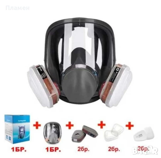 Респираторна предпазна маска за цяло лице Anti-Fog 6800, снимка 1