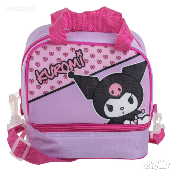 Термо чанта за обяд Kuromi, 2 места, Розов - Лилав, 20x14x18 см., снимка 1