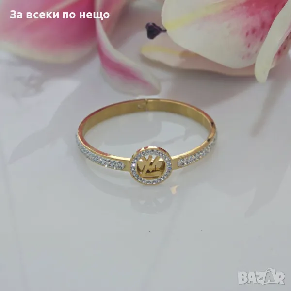 Louis Vuitton Дамска Твърда Гривна Луис Витон Медицинска Стомана Код VL-54, снимка 1