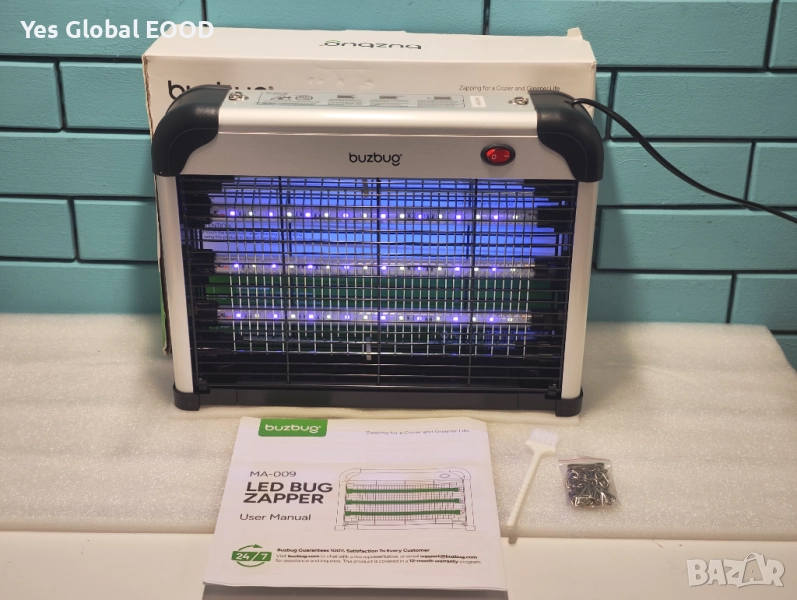 Buzbug LED инсект убиец 3800V с 3 лампи и дълъг живот, снимка 1