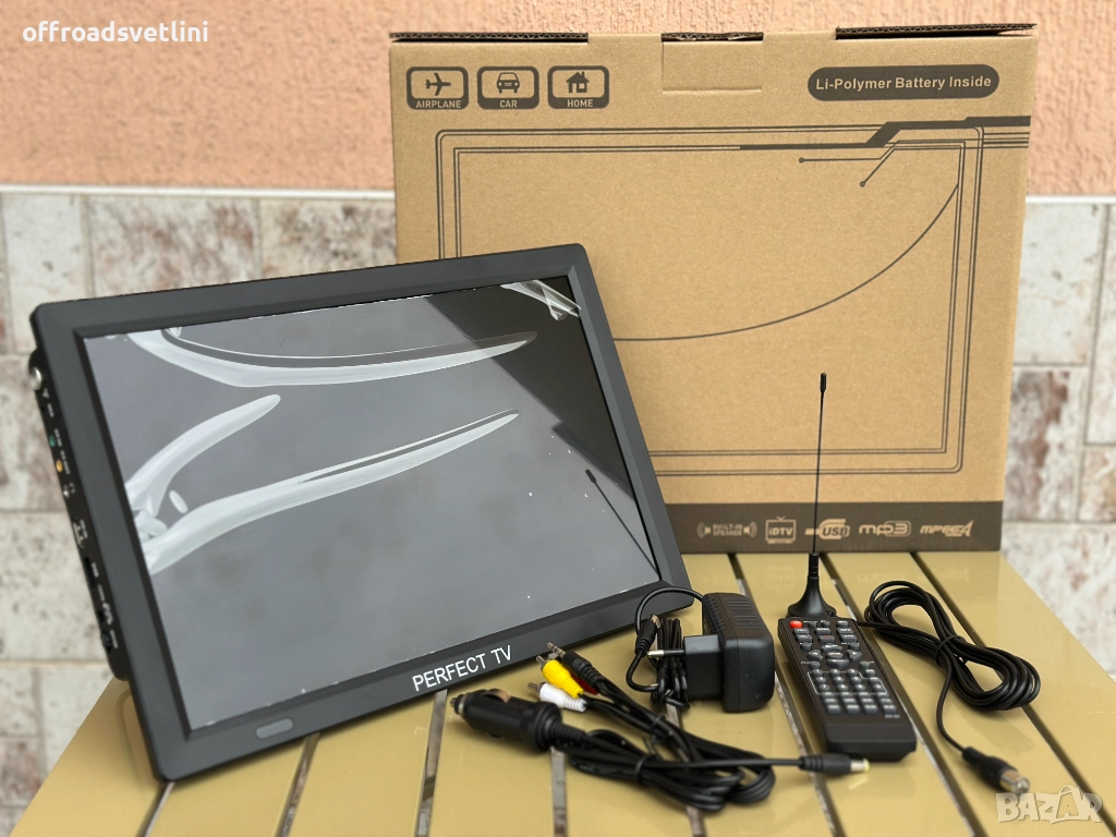 Преносим цифров телевизор PERFECT TV – 14" HDMI/USB/AV, 12V/220V, снимка 1