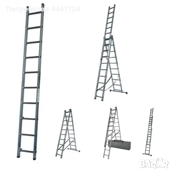 Стълба мултифункционална алуминиева, Под наем - 7.3 м / 10.3 м, снимка 1