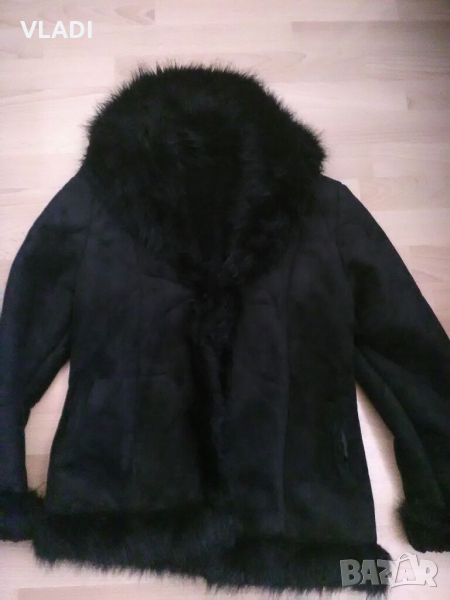 Черно пухкаво палто, снимка 1