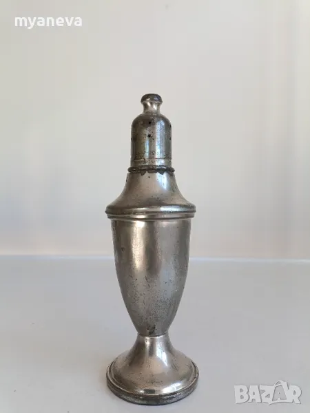 Vintage , калаено шише за парфюми с печат ( pewter weighted , калаено тегло ) , снимка 1