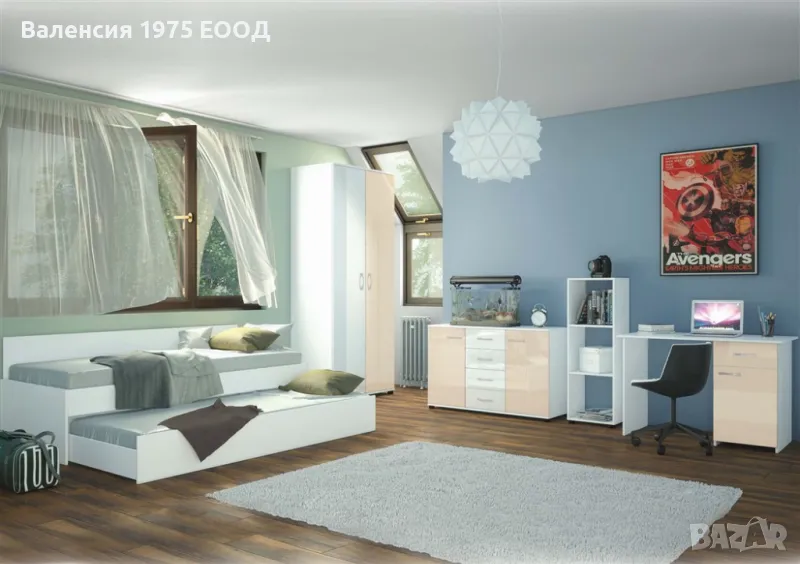 Юношеско обзавеждане Санди с включени матраци и възглавници, снимка 1