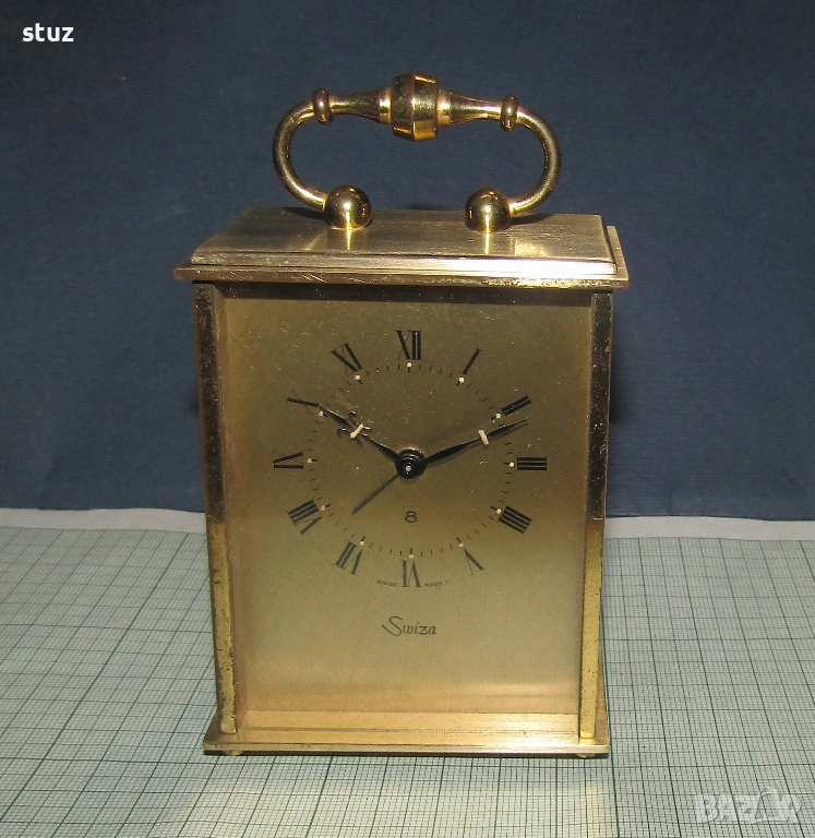 Швейцарски каретен часовник/будилник Swiza, механичен, снимка 1