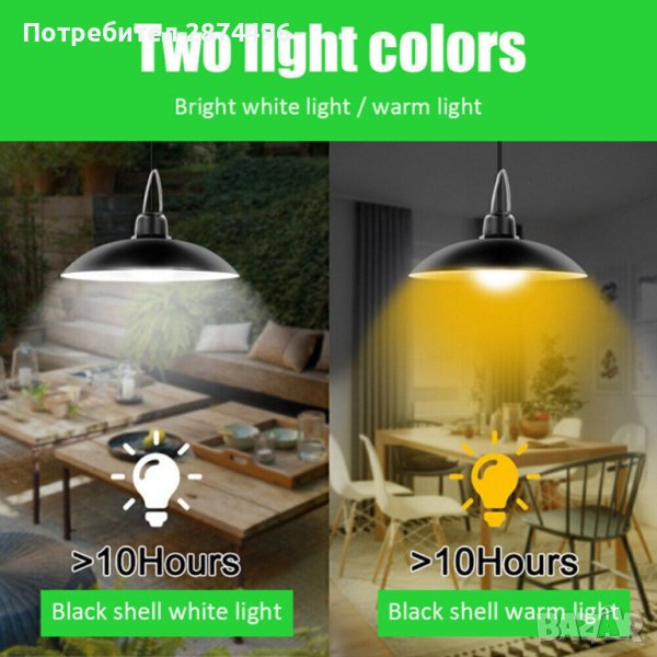 3956 ЕДИНИЧНА Висяща соларна лампа тип полилей със соларен панел, снимка 1