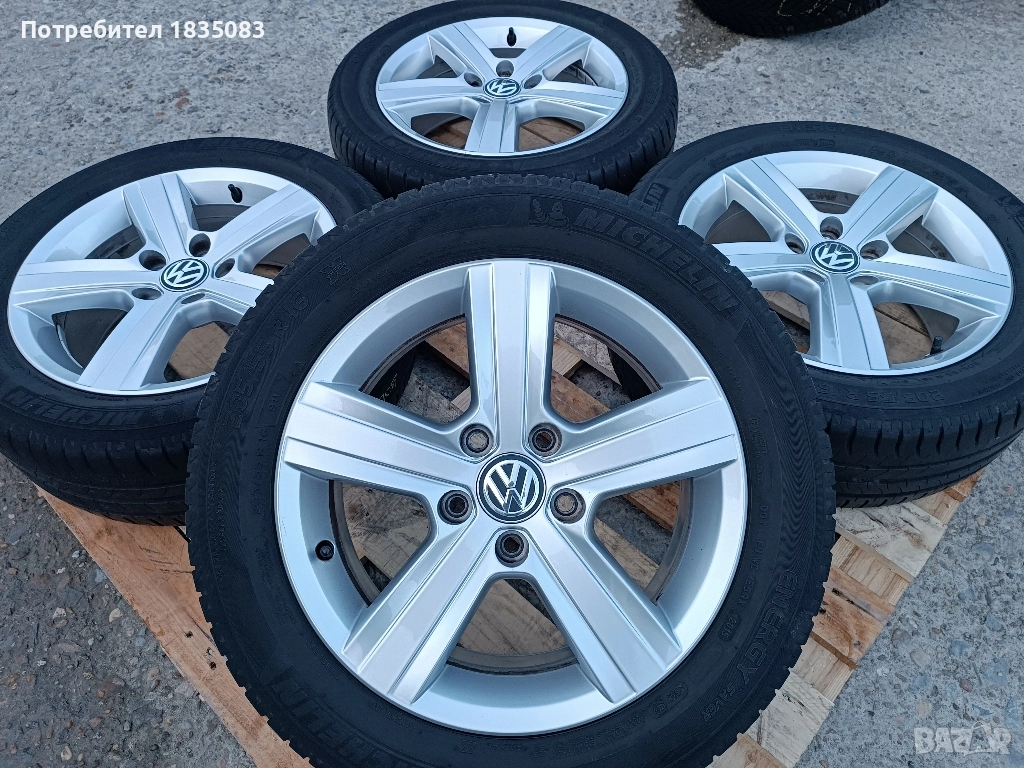 Лети джанти 16ки 5х112 VW + летни гуми 205/55/16 Michelin, снимка 1