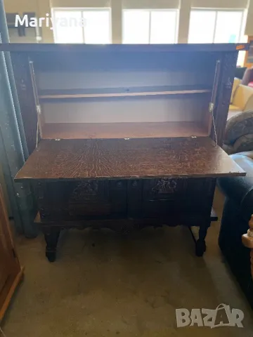 Секция / масивно дърво с дърворезба , снимка 2 - Секции и витрини - 50065775