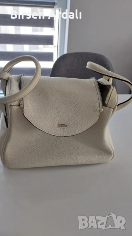 Дамска кожена чанта – вдъхновена от Hermès, екрю, снимка 2 - Чанти - 53146894