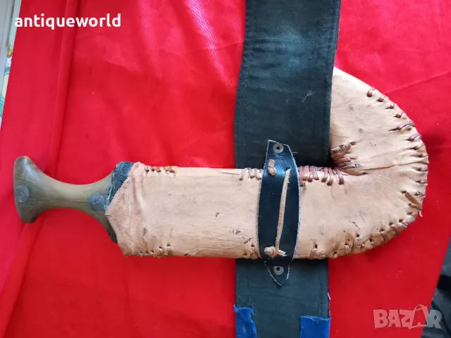 Стар ХАНДЖАР с Колан, Кинджал,Кама , снимка 3 - Антикварни и старинни предмети - 48637679