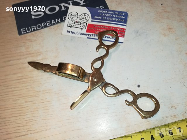 ножица за свещи мед/месинг 1007231343, снимка 8 - Антикварни и старинни предмети - 41505359