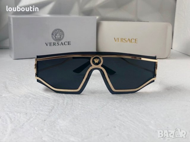 Versace 2023 дамски мъжки слънчеви очила маска черни кафяви прочрачни, снимка 10 - Слънчеви и диоптрични очила - 39842328