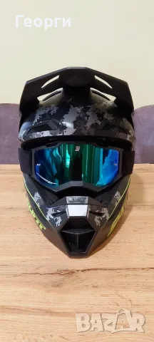 Каска за мотокрос Shot Furious Army Green Matt M + очила, снимка 2 - Аксесоари и консумативи - 50380140