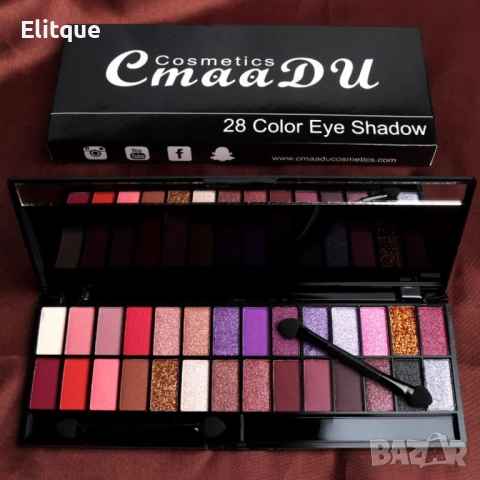 Палитра сенки за очи с 28 нюанса, 2 четки за гримиране и огледалце, снимка 8 - Други - 52832056